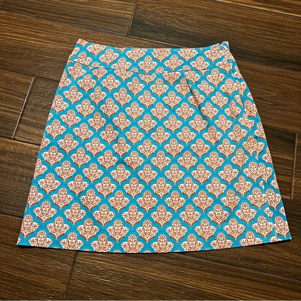 Skirtin Around Turquoise Skirt 6‎ Orange Side Zipper Closure